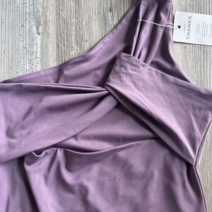 NWT Adreamly One Shoulder Bodysuit  Lavender Top Size Medium